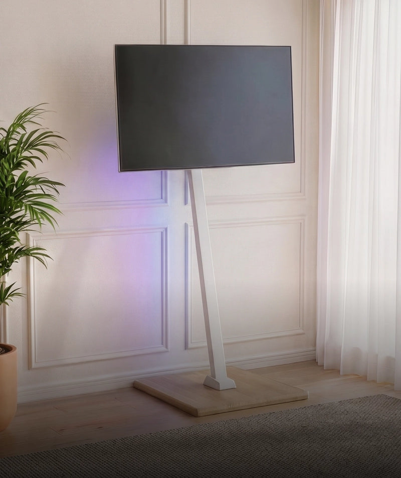 Height-Adjustable TV Cart with Ambient Lighting